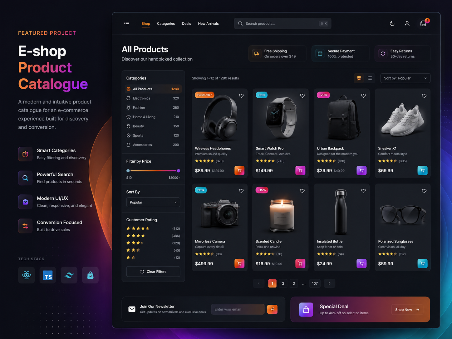 E-shop Product Catalogue Concept